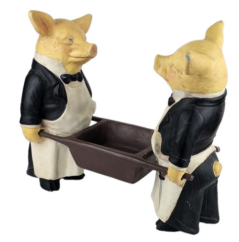 Vintage pig waiter resin - vintage,